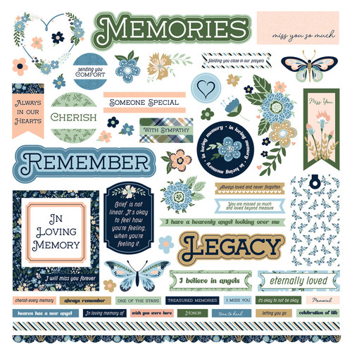 12 Pack In Loving Memory Stickers 12"X12"-Elements INO4383 - 709388343838