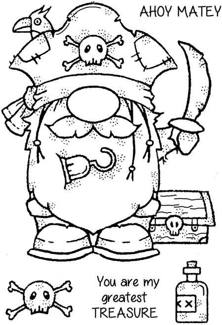 Woodware Clear Stamps 4"X6"-Singles Pirate Gnome FRS1030