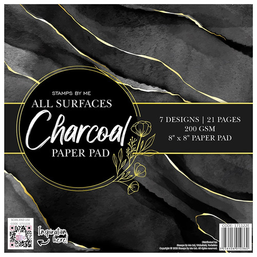 Stamps By Me All Surfaces Paper Pad 8"X8"-Charcoal 171122E - 5056406010360