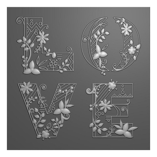 Stamps By Me High Definition 3D Embossing Folder 6"X6"-Love 010223I - 5056406011282