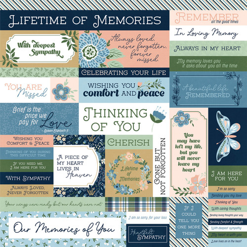 25 Pack In Loving Memory Double-Sided Cardstock 12"X12"-Forever Missed INO12-4387