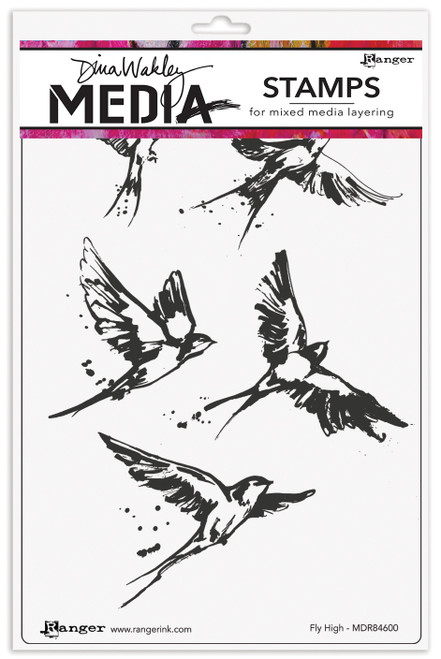 Dina Wakley Media Cling Stamps 6"X9"-Fly High MDR-84600 - 789541084600