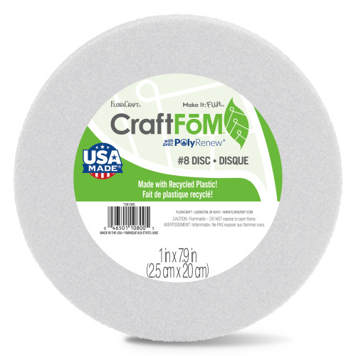 12 Pack - FloraCraft CraftFoM Disc-1"X7.9" - D81WU36 - 046501105073