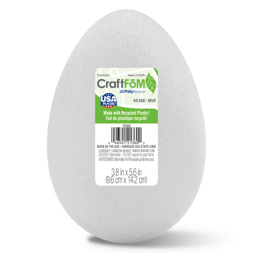FloraCraft CraftFoM Egg-5.6"X3.8" - EG6S12 - 046501213600 FloraCraft CraftFoM Egg-5.6"X3.8" - EG6S12 - 046501213600