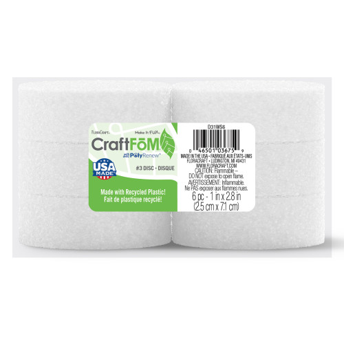 FloraCraft CraftFoM Discs 6/Pkg-1"X2.8" - D31WS636 - 046501036759