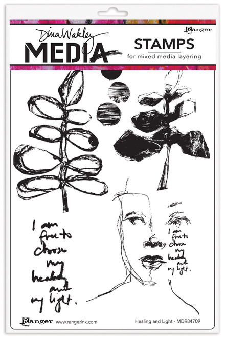 Dina Wakley Media Cling Stamps 6"X9"-Healing And Light - MDR-84709 - 789541084709