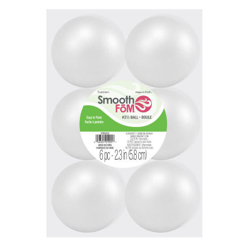 FloraCraft SmoothFoM Ball 6/Pkg-2.3" - SFBA25S - 046501010957 FloraCraft SmoothFoM Ball 6/Pkg-2.3" - SFBA25S - 046501010957