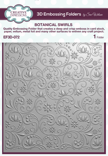 Creative Expressions 3D Embossing Folder 5"X7"-Botanical Swirls EF3D072 - 5055305982921