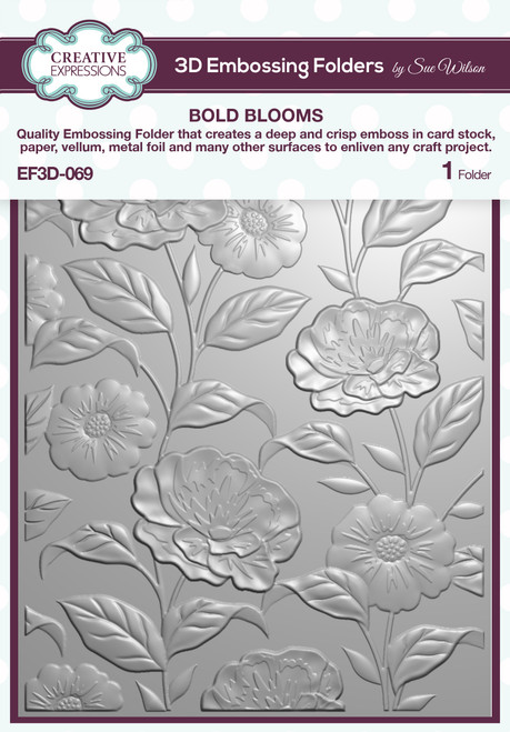 2 Pack Creative Expressions 3D Embossing Folder 5"X7"-Bold Blooms EF3D069 - 5055305982891