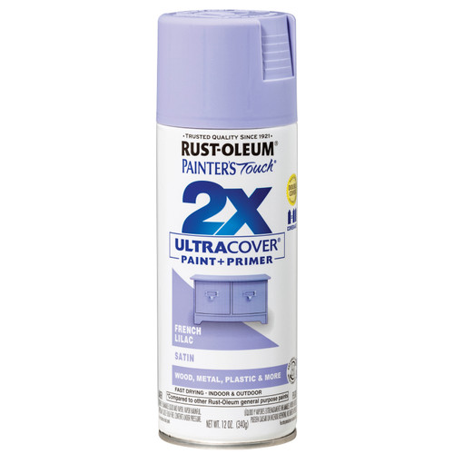 2 Pack - Rust-Oleum Painter's Touch Ultra Cover 2X Spray Paint 12oz-French Lilac - PTUCSP-34068 - 020066387198 2 Pack - Rust-Oleum Painter's Touch Ultra Cover 2X Spray Paint 12oz-French Lilac - PTUCSP-34068 - 020066387198