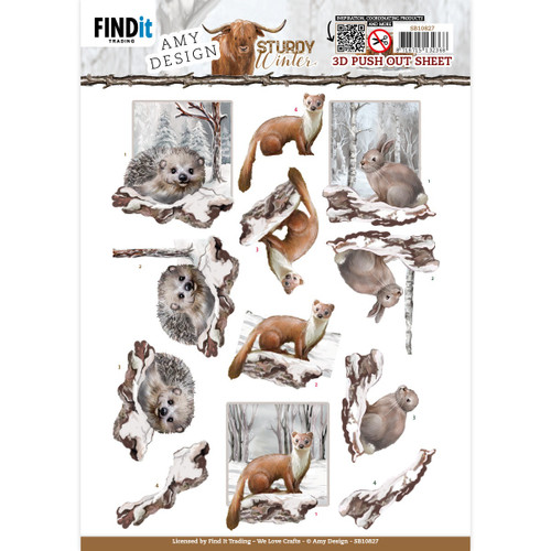 10 Pack Find It Trading Amy Design 3D Push Out Sheet-Hedgehog, Sturdy Winter SB10827 - 8718715132368