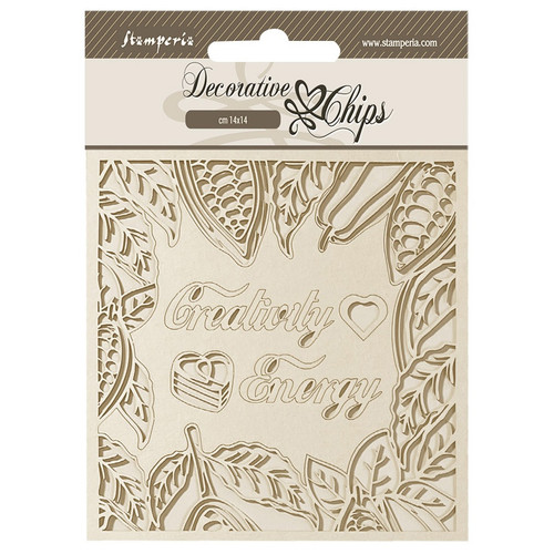 3 Pack - Stamperia Decorative Chips 5.5"X5.5"-Coffee And Chocolate Creativity Energy - SCB196 - 5993110031604