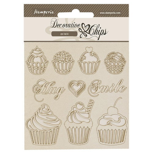 3 Pack - Stamperia Decorative Chips 5.5"X5.5"-Coffee And Chocolate Sweety - SCB195 - 5993110031598