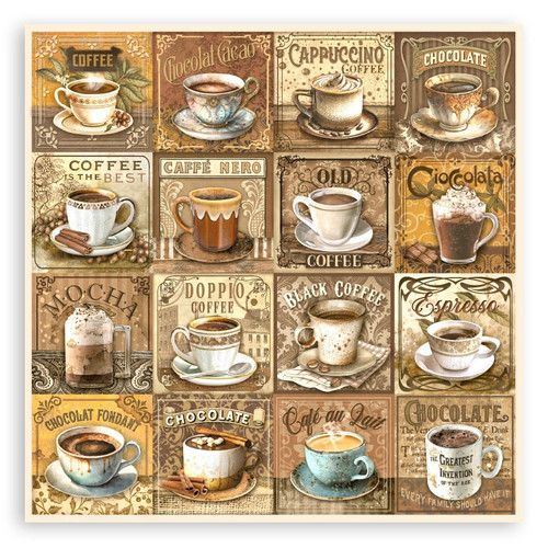 Stamperia Single-Sided Paper Pad 8"X8" 22/Pkg-Coffee And Chocolate SBBSXB01