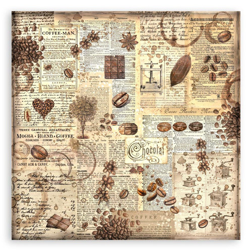 Stamperia Single-Sided Paper Pad 8"X8" 22/Pkg-Coffee And Chocolate SBBSXB01