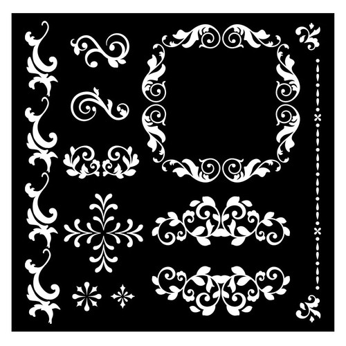 3 Pack Stamperia Stencil 7"X7"-Precious Frames KSTDQ97 - 5993110031772