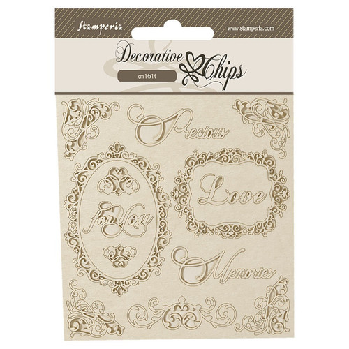 3 Pack Stamperia Decorative Chips 5.5"X5.5"-Precious Frames SCB199 - 5993110031901