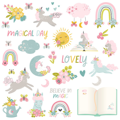 25 Pack Magical Wonders Double-Sided Cardstock 12"X12"-Be A Unicorn MPMGW12-61308