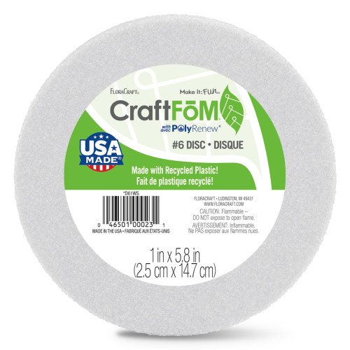 48 Pack - FloraCraft CraftFoM Disc Bulk Pack-1"X5.8" - D61WU48 - 046501105066 48 Pack - FloraCraft CraftFoM Disc Bulk Pack-1"X5.8" - D61WU48 - 046501105066