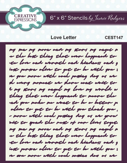 3 Pack Creative Expressions Stencil 6"X6" By Jamie Rodgers-Love Letters CEST147 - 5055305986721