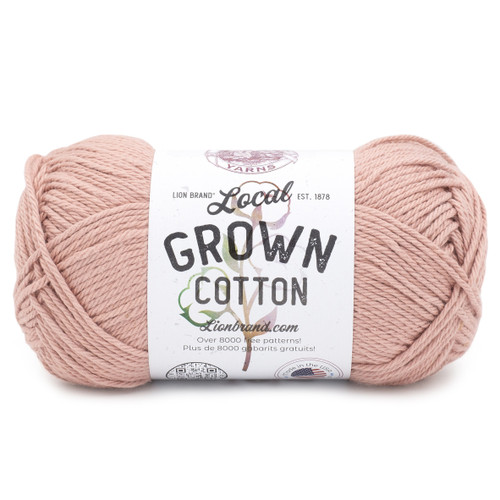 Lion Brand Local Grown Cotton Yarn-Dusty Pink 667-140 - 023032139036