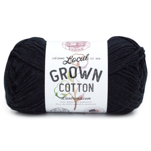 Lion Brand Local Grown Cotton Yarn-Black 667-153 - 023032139081