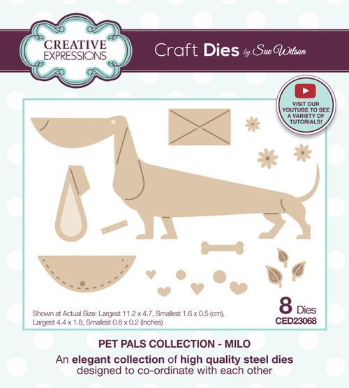 Creative Expressions Craft Dies By Sue Wilson-Milo Pet Pals CED23068 - 5055305986622