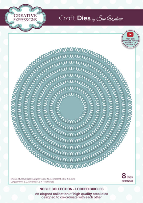 Creative Expressions Craft Dies By Sue Wilson-Looped Circles CED5549 - 5055305986776