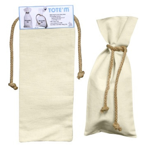 Wear'm Canvas Wine Bottle Bag 6"X14" 3/Pkg-Natural - MR421