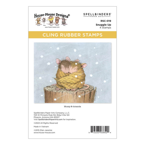 House Mouse Cling Rubber Stamp-Snuggle Up RSC019 - 813233038524