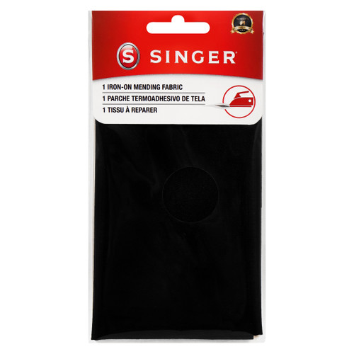 12 Pack SINGER Iron-On Mending Fabric 7"X16"-Black 00022 - 071081000227
