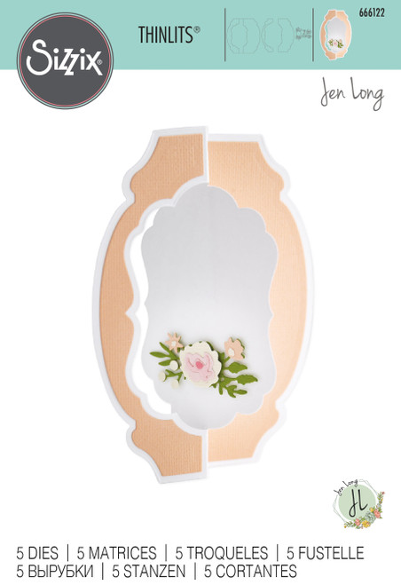 Sizzix Thinlits By Jen Long 5/Pkg-Card Label - 666122 - 630454283256