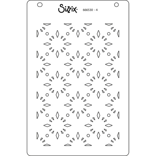 Sizzix A6 Layered Stencils 4/Pkg-Geo Crystals - 666530 Sizzix A6 Layered Stencils 4/Pkg-Geo Crystals - 666530