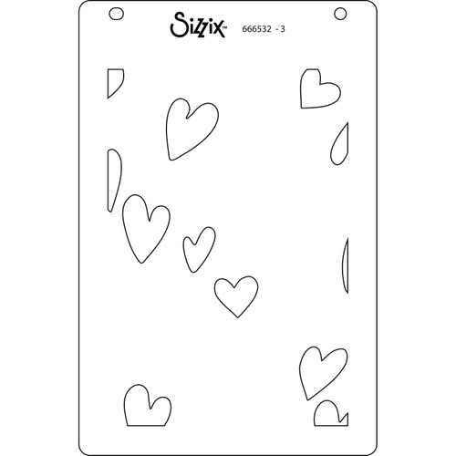 Sizzix A6 Layered Stencils By Kath Breen 4/Pkg-Mark Making Hearts 666532