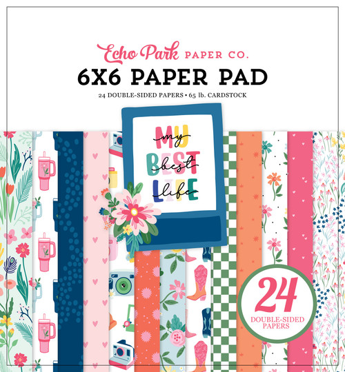 3 Pack Echo Park Double-Sided Paper Pad 6"X6" 24/Pkg-My Best Life BL367023 - 691835375793