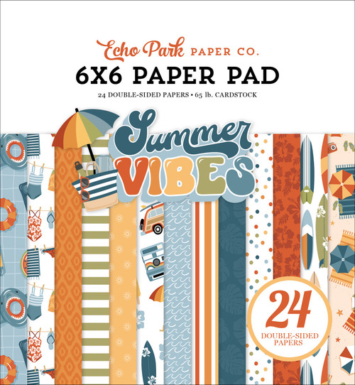 3 Pack Echo Park Double-Sided Paper Pad 6"X6" 24/Pkg-Summer Vibes SV365023 - 691835385198