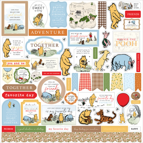 3 Pack - Winnie The Pooh Cardstock Stickers 12"X12"-Elements - TP363014 - 691835360997 3 Pack - Winnie The Pooh Cardstock Stickers 12"X12"-Elements - TP363014 - 691835360997