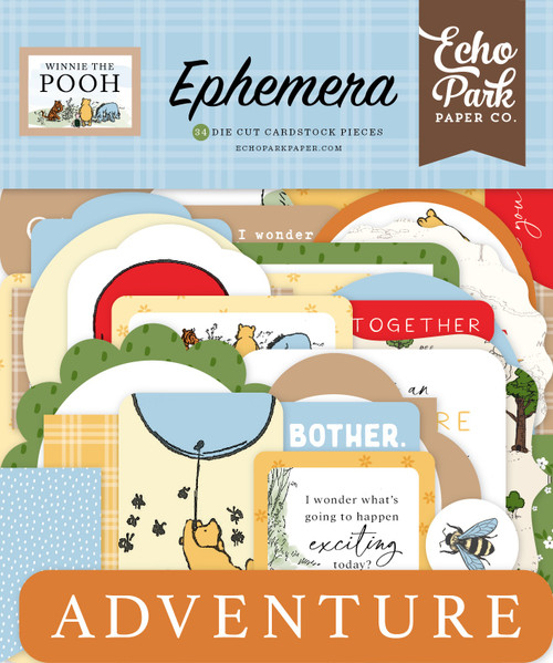 3 Pack Echo Park Cardstock Ephemera 33/Pkg-Icons, Winnie The Pooh TP363024 - 691835361994