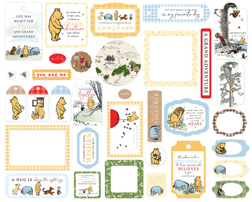 3 Pack - Echo Park Cardstock Ephemera 33/Pkg-Frames & Tags, Winnie The Pooh - TP363025