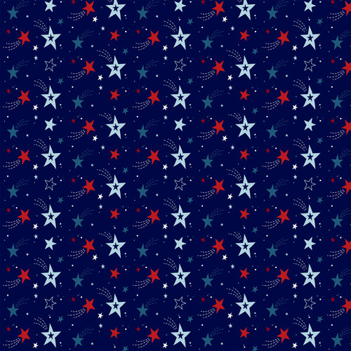 25 Pack Stars And Stripes Forever Double-Sided Cardstock 12"X12"-Shooting Stars SSF12-69003