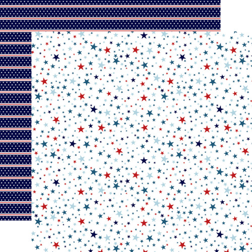 25 Pack Stars And Stripes Forever Double-Sided Cardstock 12"X12"-Spirited Stars SSF12-69009 - 691835405391