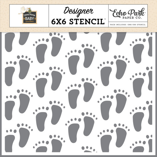 2 Pack Special Delivery Baby Stencil 6"X6"-Fresh Footprints DY355035 - 691835352596