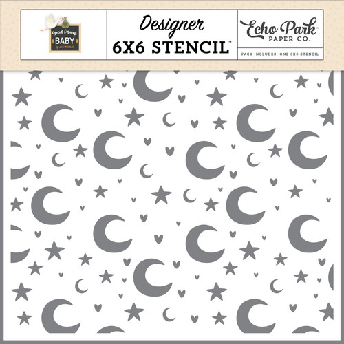 2 Pack Special Delivery Baby Stencil 6"X6"-My Moon And Stars DY355033 - 691835354095