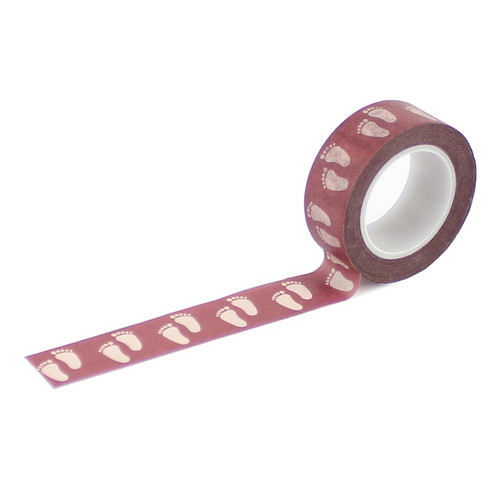 3 Pack Special Delivery Baby Girl Washi Tape 30'-Sweet Girl Footprints DG354026 - 691835379494