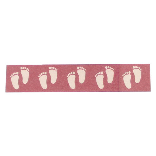 3 Pack Special Delivery Baby Girl Washi Tape 30'-Sweet Girl Footprints DG354026