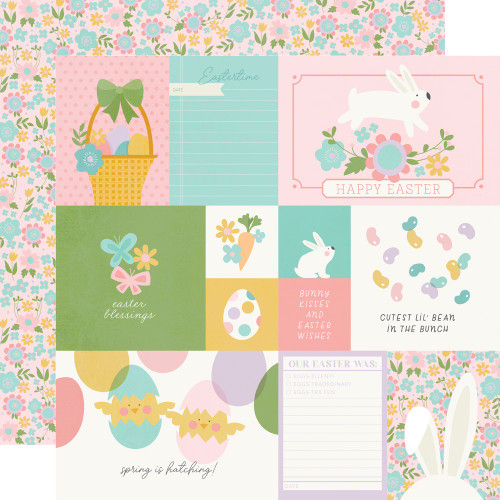 25 Pack Hoppy Easter Double-Sided Cardstock 12"X12"-Elements EST12-21924 - 810112388558