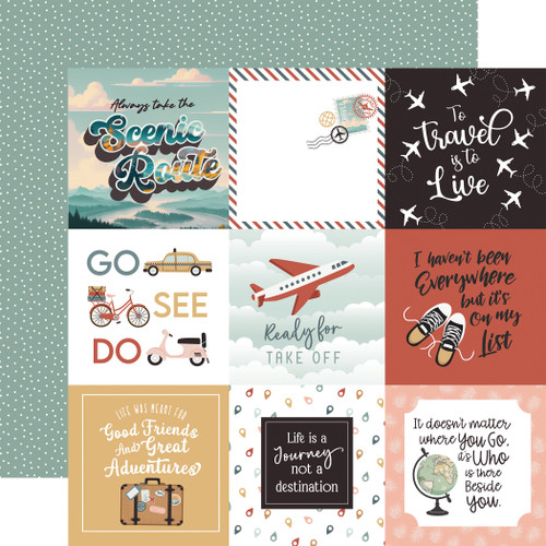 25 Pack Let's Take The Trip Double-Sided Cardstock 12"X12"-4X4 Journaling Cards ELTT12-64009 - 691835357690