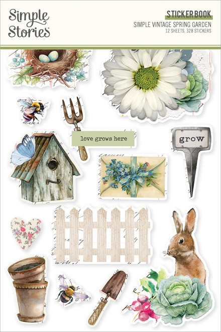 2 Pack Simple Stories Sticker Book 12/Sheets-Simple Vintage Spring Garden SGD21728 - 810112387568