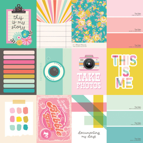25 Pack True Colors Double-Sided Cardstock 12"X12"-3X4 Elements TRC12-21812