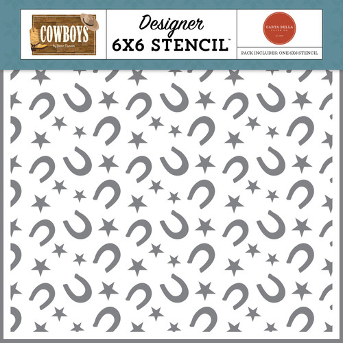 Cowboys Stencil 6"X6"-Horseshoe And Stars - BS371034 - 691835404196 Cowboys Stencil 6"X6"-Horseshoe And Stars - BS371034 - 691835404196